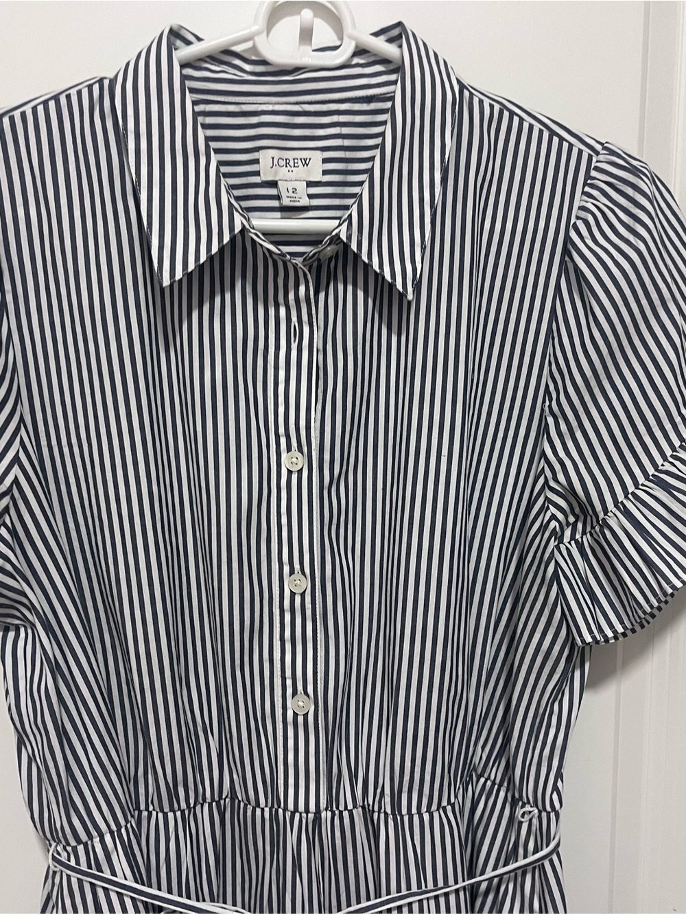 J. Crew Blue & White Striped Maxi Dress